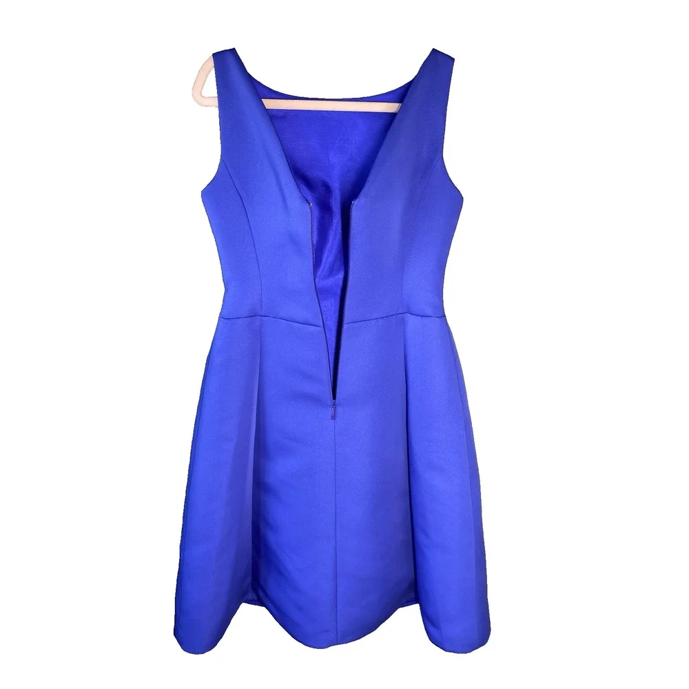 Kate Spade Dress Womens 6 Cobalt Blue Structured Sleeveless Designer Fit & Flare
